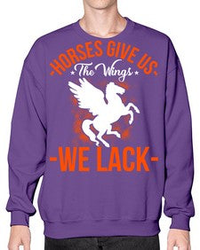 horses give us the wings we lack Style 4# - horse- Sweatshirt - Crew