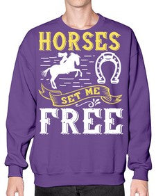 horses set me free Style 39# - horse- Sweatshirt - Crew