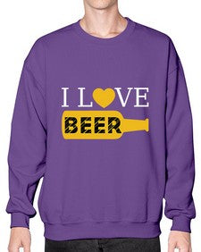i love beer 1136# - beer- Sweatshirt - Crew