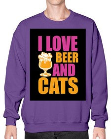 i love beer and cats 1137# - beer- Sweatshirt - Crew