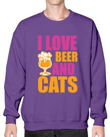 i love beer and cats 1138# - beer- Sweatshirt - Crew