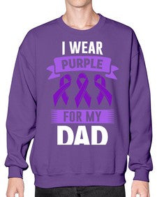 i wear purple for dad 169# - alzheimers- Sweatshirt - Crew