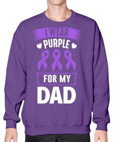 i wear purple for dad 170# - alzheimers- Sweatshirt - Crew