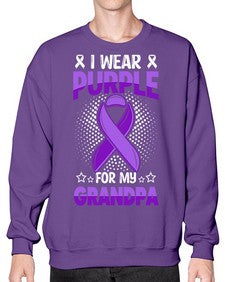 i wear purple for grandpa 172# - alzheimers- Sweatshirt - Crew