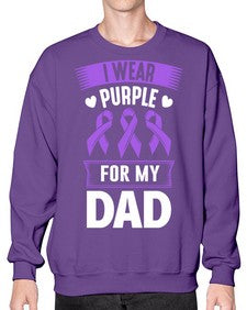 i wear purple for my 186# - alzheimers- Sweatshirt - Crew