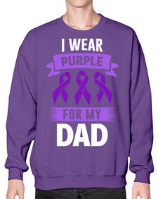 i wear purple for my 187# - alzheimers- Sweatshirt - Crew