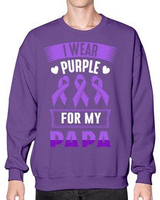 i wear purple for papa 174# - alzheimers- Sweatshirt - Crew