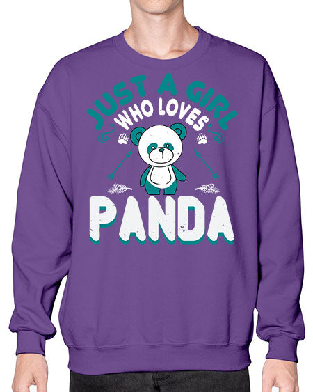 just a girl who loves panda 161# - bears - animals- Sweatshirt - Crew