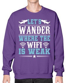lets wander where the wifi is weak  31# - airplane- Sweatshirt - Crew