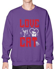 love my cat Style 67# - cats- Sweatshirt - Crew