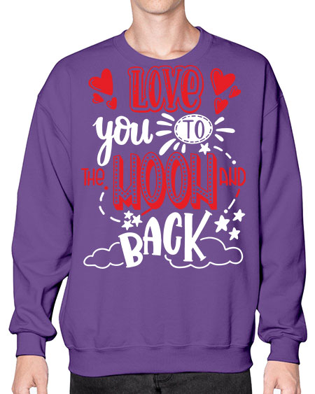 love you to the moon and back 4# - moon- Sweatshirt - Crew