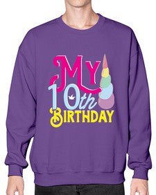 my 10th birthday 251# - unicorn- Sweatshirt - Crew