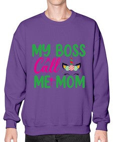 my boss call me mom 311# - unicorn- Sweatshirt - Crew