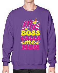 my boss calls me mom 312# - unicorn- Sweatshirt - Crew