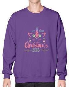 my first christmas unicorn 317# - unicorn- Sweatshirt - Crew
