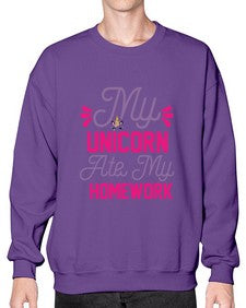 my unicorn ate my homework 324# - unicorn- Sweatshirt - Crew