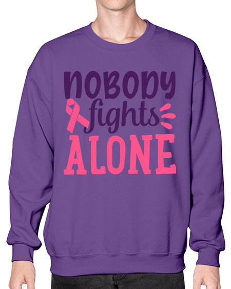 nobody fights alone Style 6# - breast cancer- Sweatshirt - Crew