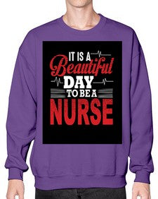 nurse with backround 1225# - nurse- Sweatshirt - Crew