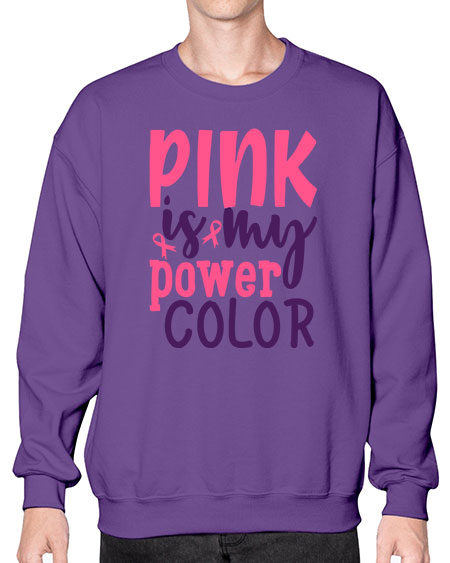 pink is my power color Style 5# - breast cancer- Sweatshirt - Crew