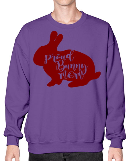 proud bunny mom - rabbit- Sweatshirt - Crew
