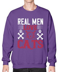 real man love cats Style 113# - cats- Sweatshirt - Crew