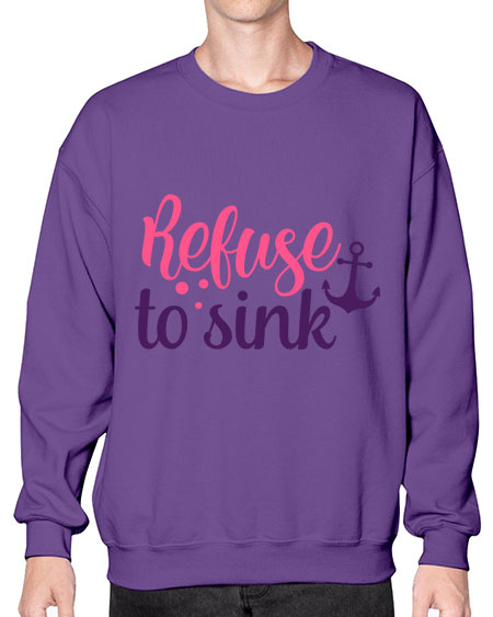 refuse to sink Style 4# - breast cancer- Sweatshirt - Crew