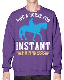 ride a horse for instant happiness Style 25# - horse- Sweatshirt - Crew