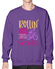rollin into third grade 782# - third grade- Sweatshirt - Crew