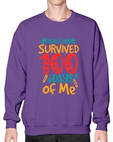 second Grade survived one hundred days of me 835# - one hundred days- Sweatshirt - Crew