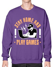 stay home and play game 153# - video games- Sweatshirt - Crew
