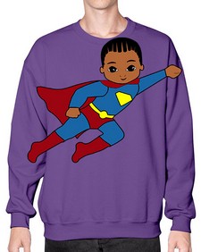 super kid 1# - black boys or men- Sweatshirt - Crew