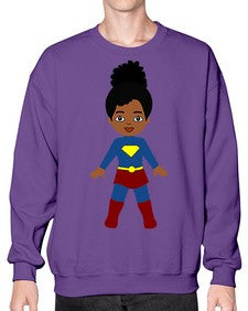super kids girl 4# - black girls or women- Sweatshirt - Crew