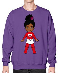 super kids girl 5# - black girls or women- Sweatshirt - Crew