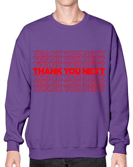 thank you next 22# - black words and phrases- Sweatshirt - Crew