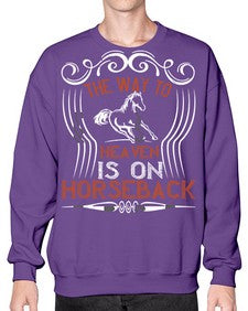 the way to haeven is on horseback Style 19# - horse- Sweatshirt - Crew