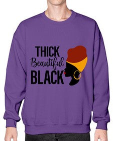 thick beautiful black Style 4# - black girls or women- Sweatshirt - Crew