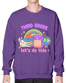 third Grade Lets Do This 964# - third grade- Sweatshirt - Crew