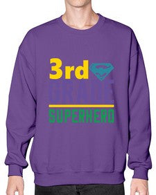 third Grade Superhero 976# - third grade- Sweatshirt - Crew