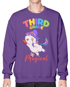 third Grade is Magical Unicorn 962# - third grade- Sweatshirt - Crew