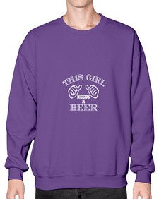 this girl needs a beer 1644# - beer- Sweatshirt - Crew