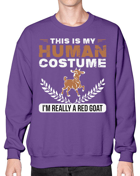 this is my human costume im really a red goat Style 1# - goat- Sweatshirt - Crew