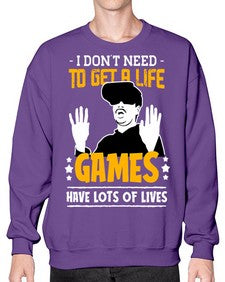 to get a life game 159# - video games- Sweatshirt - Crew