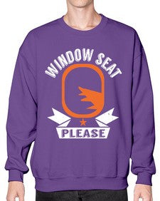 window seat please  51# - airplane- Sweatshirt - Crew