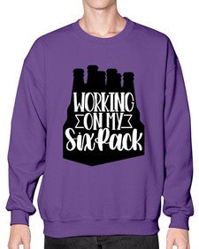 working on my six pack 1789# - beer- Sweatshirt - Crew