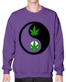 yin and yang weed 1264# - marijuana- Sweatshirt - Crew