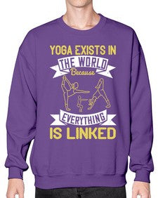 yoga exists in the world because everything is linked  617# - yoga- Sweatshirt - Crew