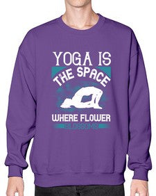 yoga is the space where flower blossoms  627# - yoga- Sweatshirt - Crew
