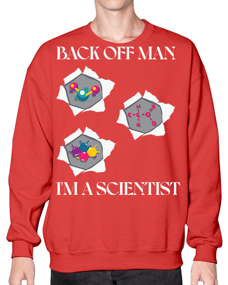 BackOffManImAScientistSkinite Scientist Skinite 289# - general science- Sweatshirt - Crew