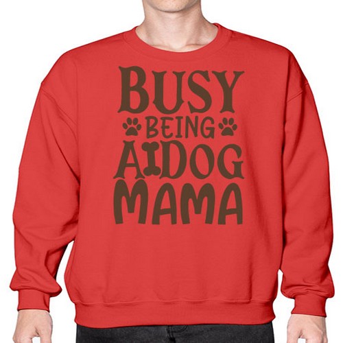 Busy Being A Dog Mama Style 124# - dogs- Sweatshirt - Crew