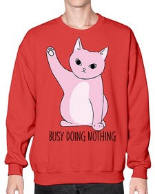 Busy Doing Nothing - cats- Sweatshirt - Crew